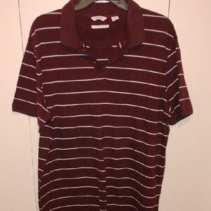 Calvin Klein Maroon Polo with White Stripes